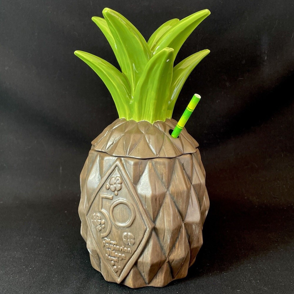 NEW Disney World Polynesian Resort 50th Lapu Pineapple Tiki Mug Trader Sams